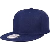 Classic Snapback Hat Cap Hip Hop Style Flat Bill Blank Solid Color Adjustable Size
