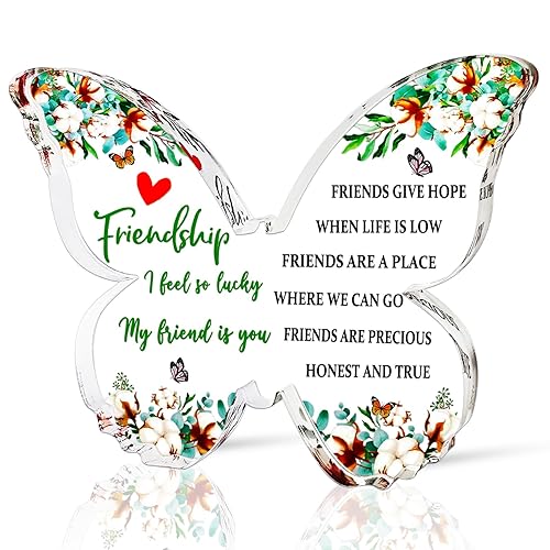JUQNIU Friendship Gifts for Women, Best Friend Birthday Gifts for Women, Gifts for Friend Female Coworker Bestie BFF Soul Sister-Friendship Plaques