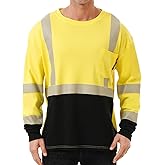 FR Shirts for Men 6 oz Hi Vis Fire Resistant Flame Resistant Long Sleeve Shirts High Visibility Cotton Welding Shirt CAT2