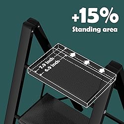 Taranta 3 Step Ladder,Aluminum Lightweight Folding