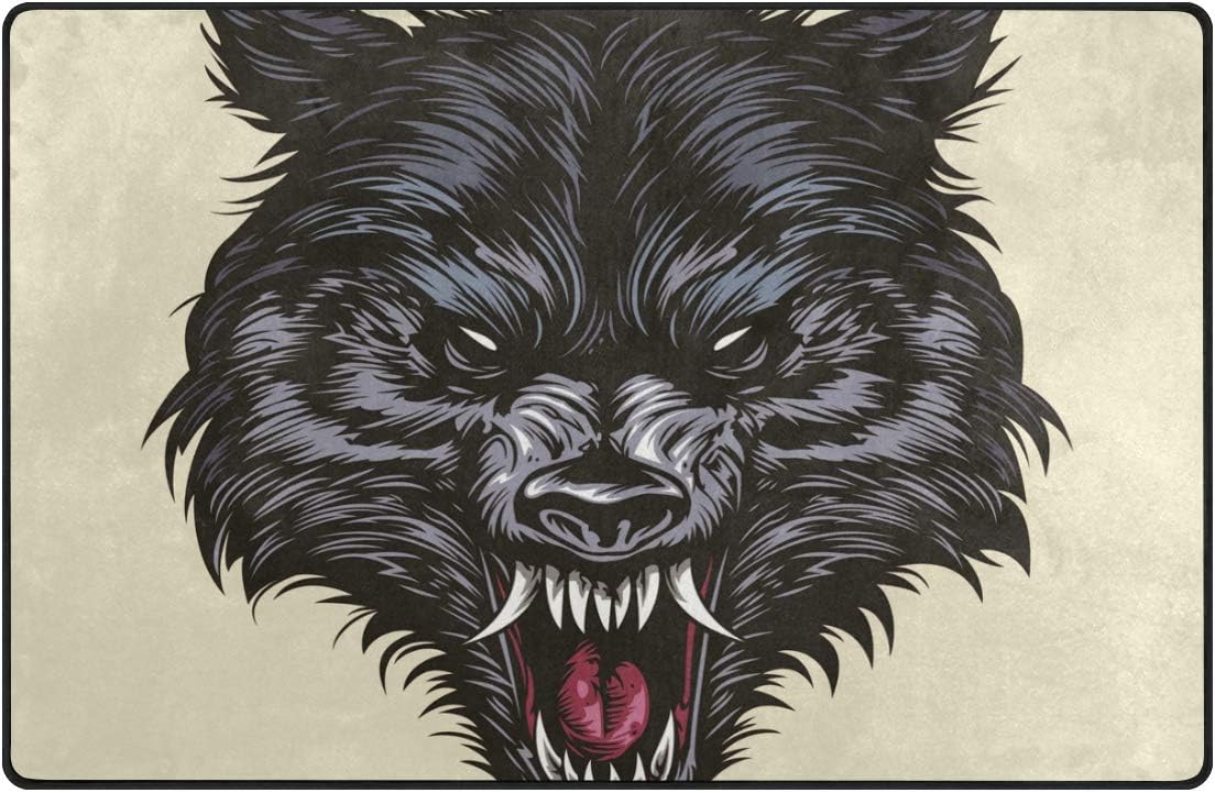 KAIHONG Wolf Totem Area Rugs Polyester Doormat for Bed Living Room 31 x 20 inch