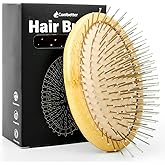 Combetter Metal Hair Brush for Hair Growth(No Handle Design) Combetter, Natural Wood Brush, Mini Hair Scalp Massager Metal Bristles Detangling Brush for Women, Men &Kids
