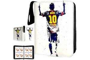 COYORO Soccer Card Binder, Trading Card Binder 4 Pocket with 50 Removable Sleeves Fits 400 Sport Cards, 3 Ring Card Holder Binder with Zipper, Collector Storage Album