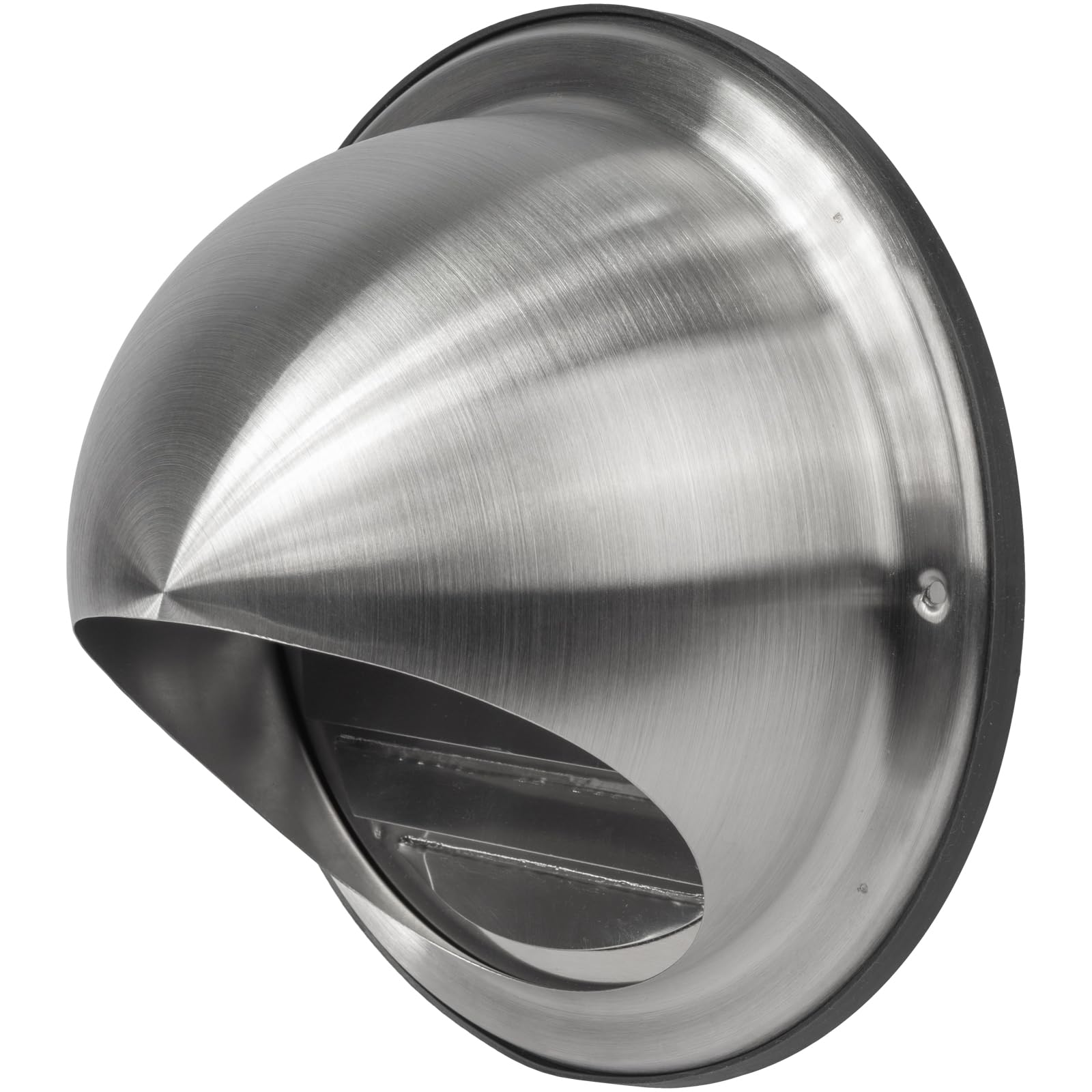Vent Systems 150 mm / 6" Inch Stainless Steel Round Dryer Vent Cover - Louvered Wall-Mounted Air Intake/Exhaust Bull Nose Vent with Drip and Rubber Seal for Bathroom Kitchen - Indoor & Outdoor Use