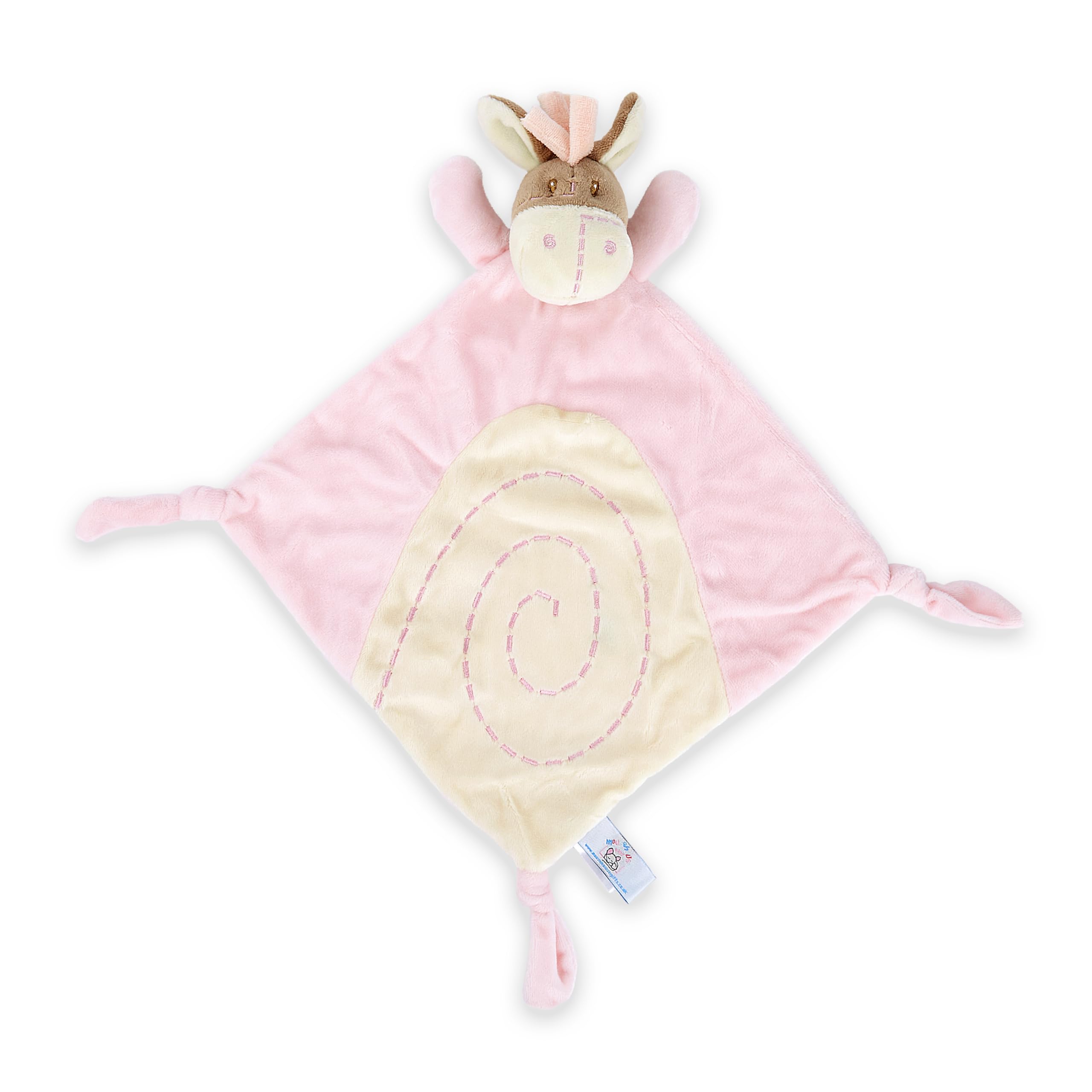 Mousehouse Gifts - Soft Plush Pink Donkey Baby Blanket with Teddy Comforter, Soothing Newborn Swaddle for Boys and Girls — image 1