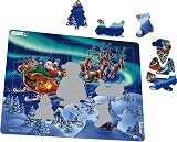 Larsen XM1 Santa Claus Sleigh Northern Lights Jigsaw Puzzle 26 Pcs Kids Ages 6+ view 7