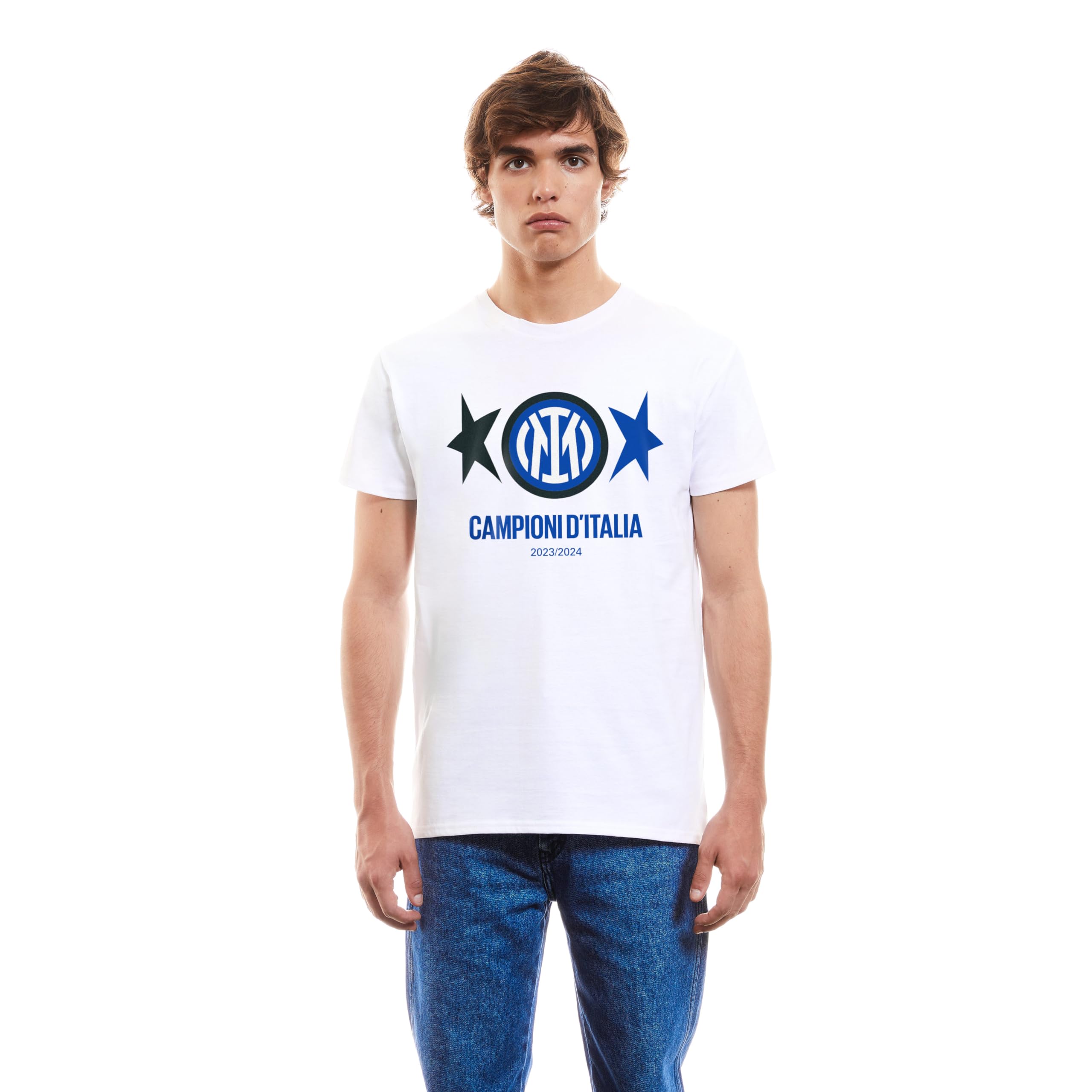 Inter - T-Shirt Scudetto 2023/2024 Champions of Italy, Celebrate The Triumph with The Official 2 Star Shirt! Official Celebration Shirt, Various White