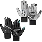 Suhine 2 Pairs Kids Winter Gloves Waterproof Touchscreen Gloves Reflective Warm for Snow Skiing Cycling Rugby Boy Girl