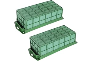 GARMEINEA Floral Foam Cage for Fresh and Artificial Flowers, 2 pcs Wet and Dry Floral Foam Blocks for Wedding, Birthdays and Garden Decorations