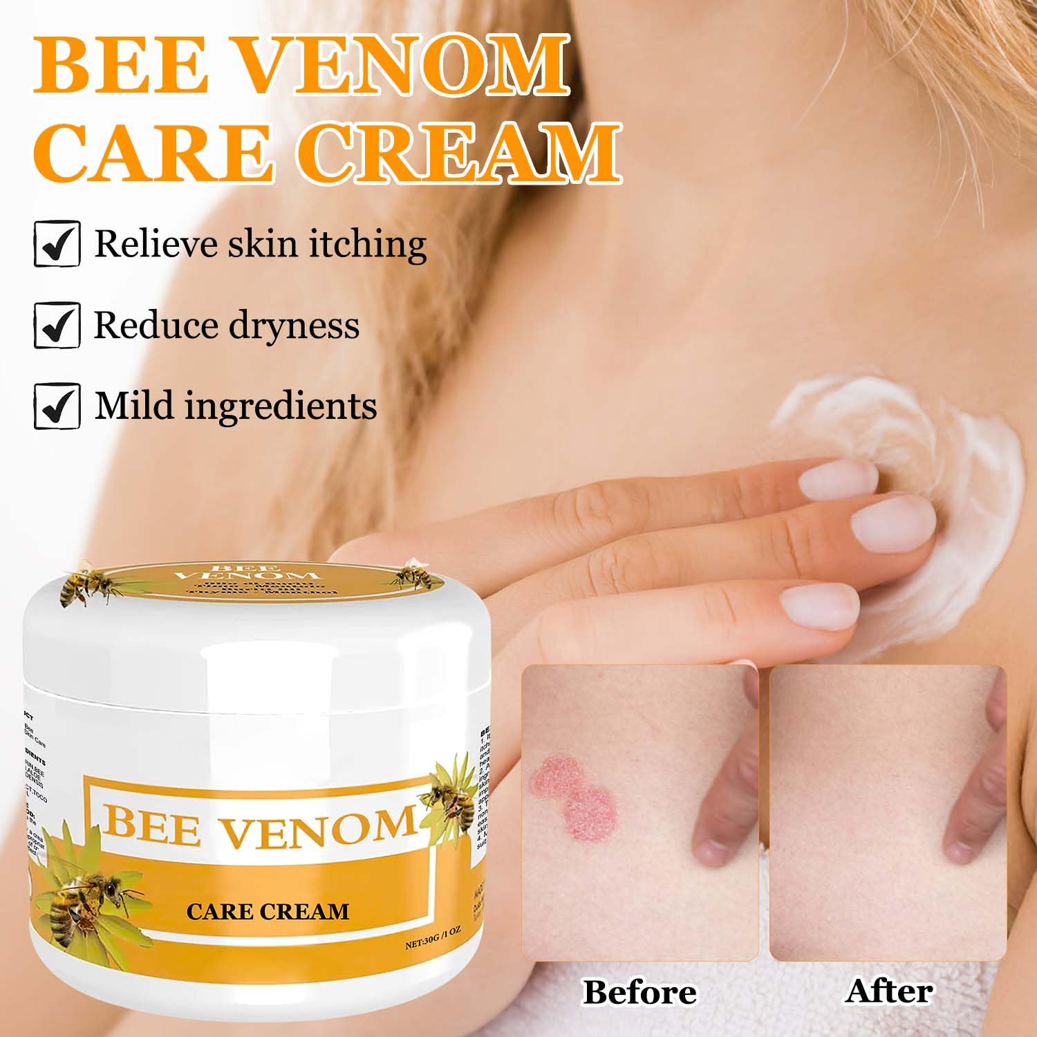 3 Bottle Bee Venom Cream, New Bee Venom Skin Cream, Professional Bee Venom Correcting Cream for All Skin Types