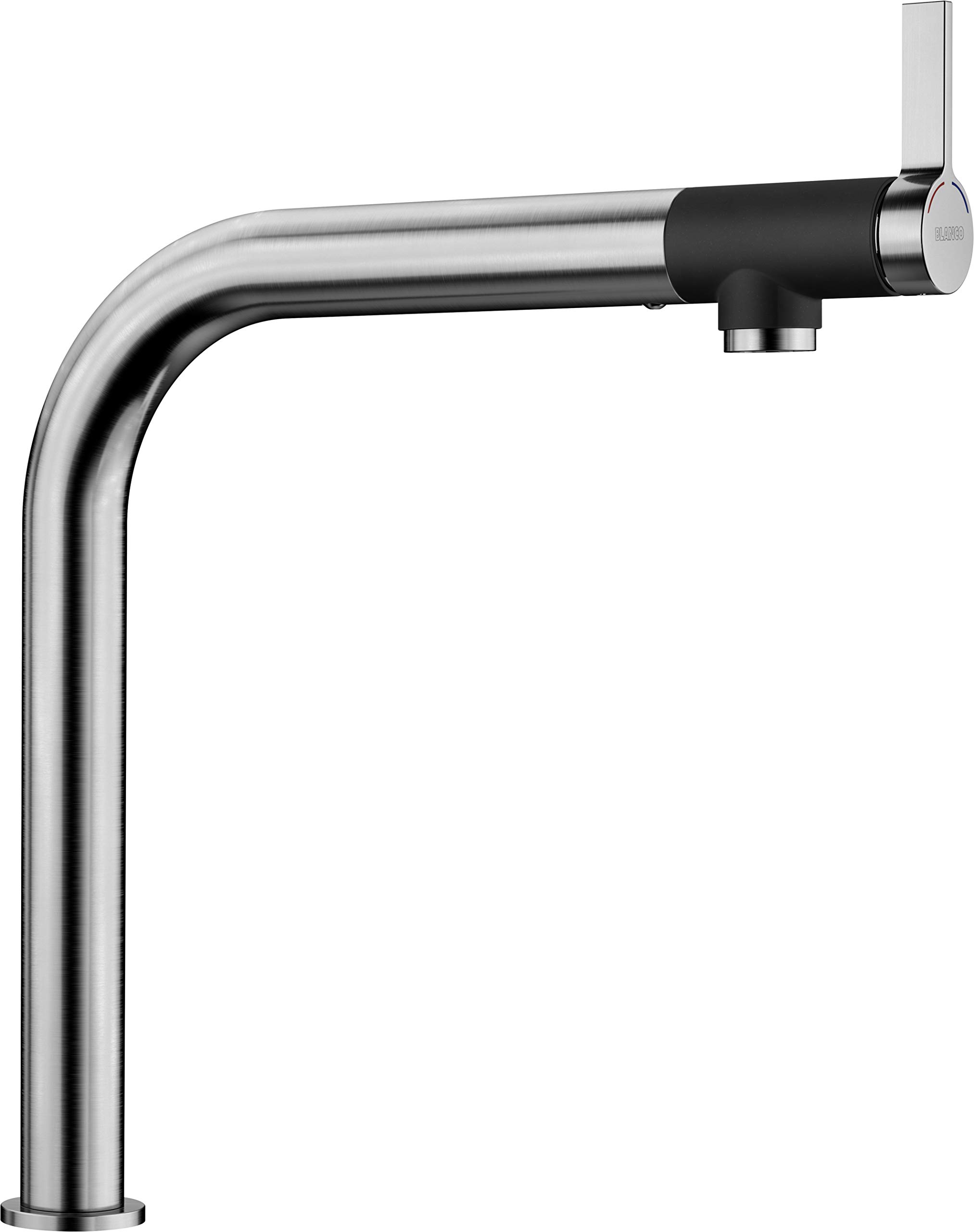 BLANCO Vonda | Kitchen Mixer tap in Solid Stainless Steel | High-Pressure | Non-Return Valve | Ceramic Cartridge | Assured Water Quality & Water-Saving | [4.6x31.9x36.7 cm]