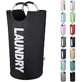 SweetMemo Tall Laundry Hamper with Handles，Large Laundry Basket, Freestanding Clothes Hamper Bag – Folding Dirty Fabric Laund