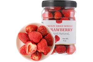 ULTHMOK Premium Freeze Dried Strawberries 4 Oz/114g,Whole Big Frozen Dried strawberry,100% Natural,No Additives .