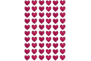 SHUNYINLAI 20 Sheets Glitter Heart Shaped Stickers, Self Adhesive PVC Heart Decals Love Labels for Wedding, Party, Valentine'