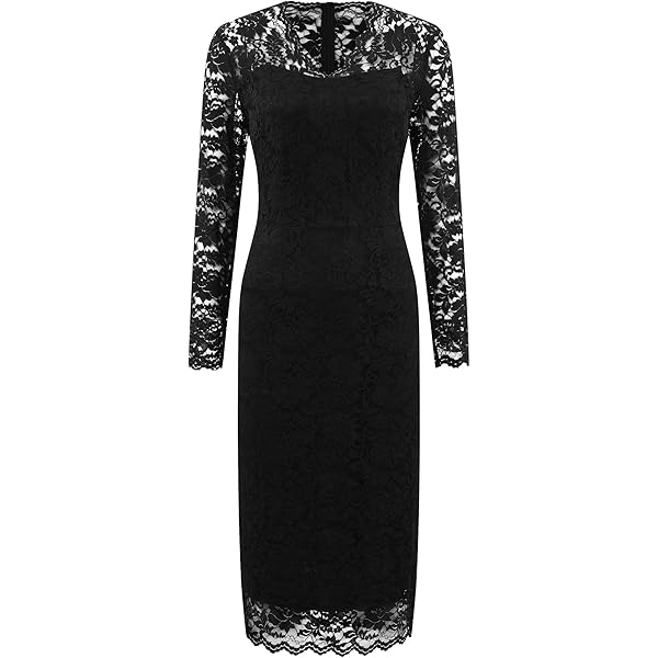 Amazon.com: Women's 2024 Black Long Dress Lace Dress