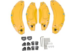Alomejor Aluminium Alloy Disc Brake Caliper Covers Fit for 18in 19 in Wheels Hub, Enhance Brake Performance and Style (Yellow