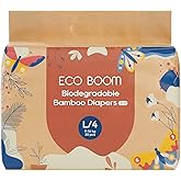 ECO BOOM Size 4 Diapers, Bamboo Viscose Diapers, Sustainable, Paper Packaging