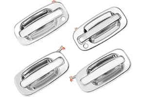 Exterior Door Handles Set, All Chrome, Front & Rear & Left & Right Side, Compatible with 1999-2007 Chevy Silverado Suburban T