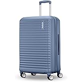 American Tourister Stratum 3.0 Medium 24-Inch Spinner, Airline Approved, Durable Hardside Luggage, Expands 1.5", RightHeight™ Adjustable Handle, Elemental Blue