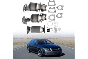 LOMEEN 16450 16451 16351 Catalytic Converter Bolts Gasket Compatible with Honda Odyssey 3.5L 2005-2007，Acura MDX 3.5L 3.7L 2003-2009，Saturn Vue 3.5L 2004-2007&LH 16450 + RH 16451 + Rear 16351