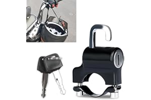 gunhunt 1 PC Motorcycle Helmet Antitheft Lock, Multifunctional Hanging Storage Hook Anti-Tamper Security Lock with 2 Keys, Waterproof Rustproof Fix Helmet Accessory, Universal for Motorcycles (Black)