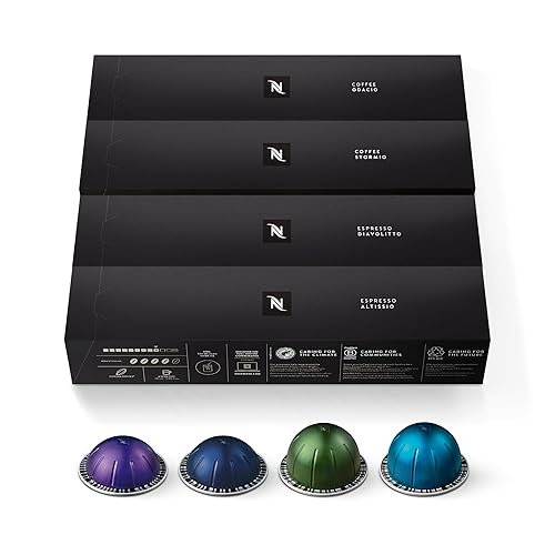 Nespresso Capsules Vertuo, Intense Variety Pack, Dark Roast Coffee