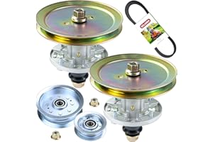 GELASKA 2 Pack GY21098 Spindle Assembly John Deere with GX20367 Pulley GY20629 GY20067 Pulley GX20072 Belt Replaces AUC15811 