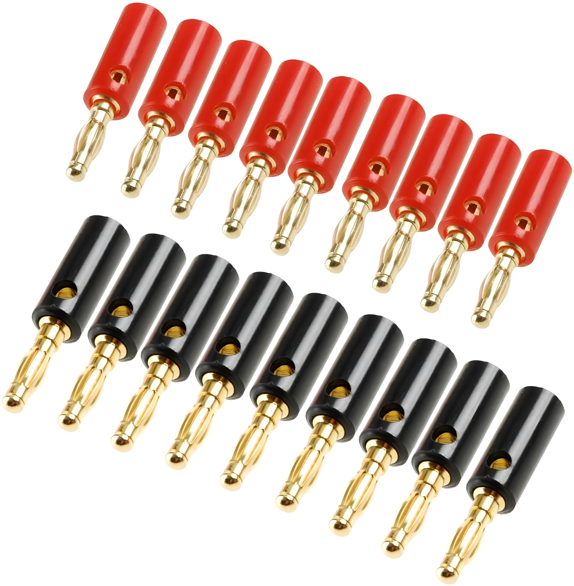 AKORD 20 x 4 mm Gold Plated Banana Plugs For Speaker Wire