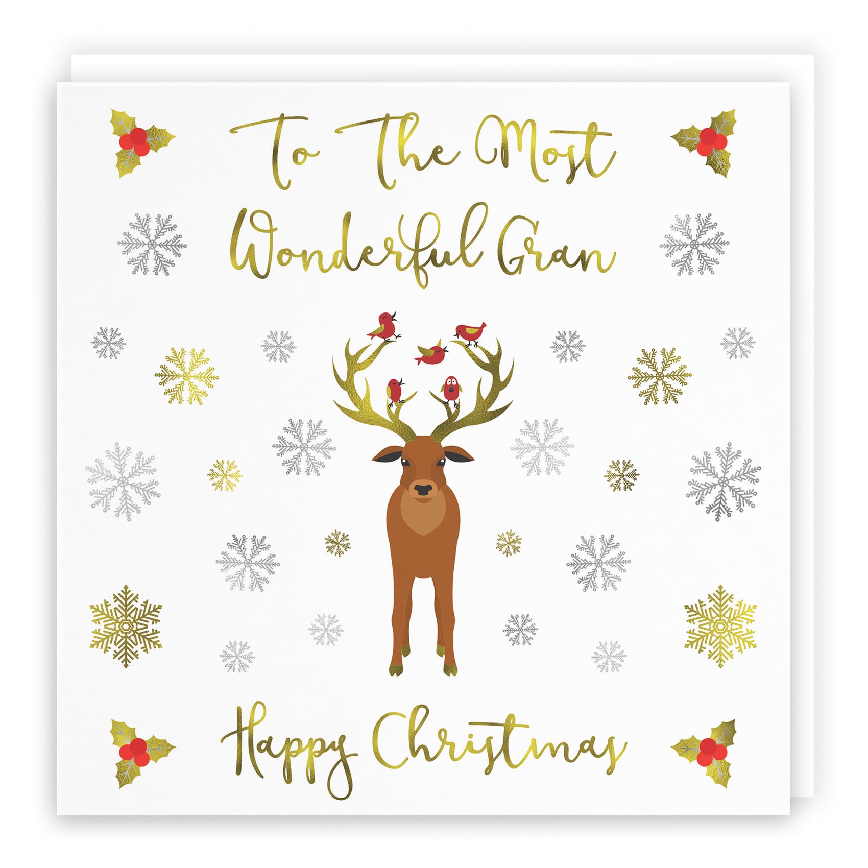 Hunts England - Gran Christmas Card - To The Most Wonderful Gran - Happy Christmas - Xmas Card - Milano Collection