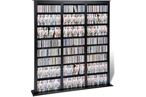 Atlin Designs 64" Triple CD DVD Media Storage Rack in Black