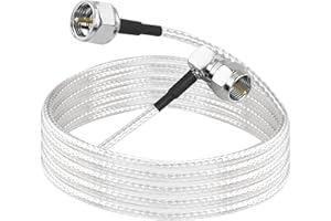 MEIRIYFA F Type Coaxial Right Angle Connector Cable,90° Angled to Straight F Type Male RG316 Digital RF Coax Cable Cord for H