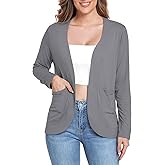 ADANIKI Women's Long Sleeve Cardigan with Pockets Lightweight Casual Loose Open Front Cardigans