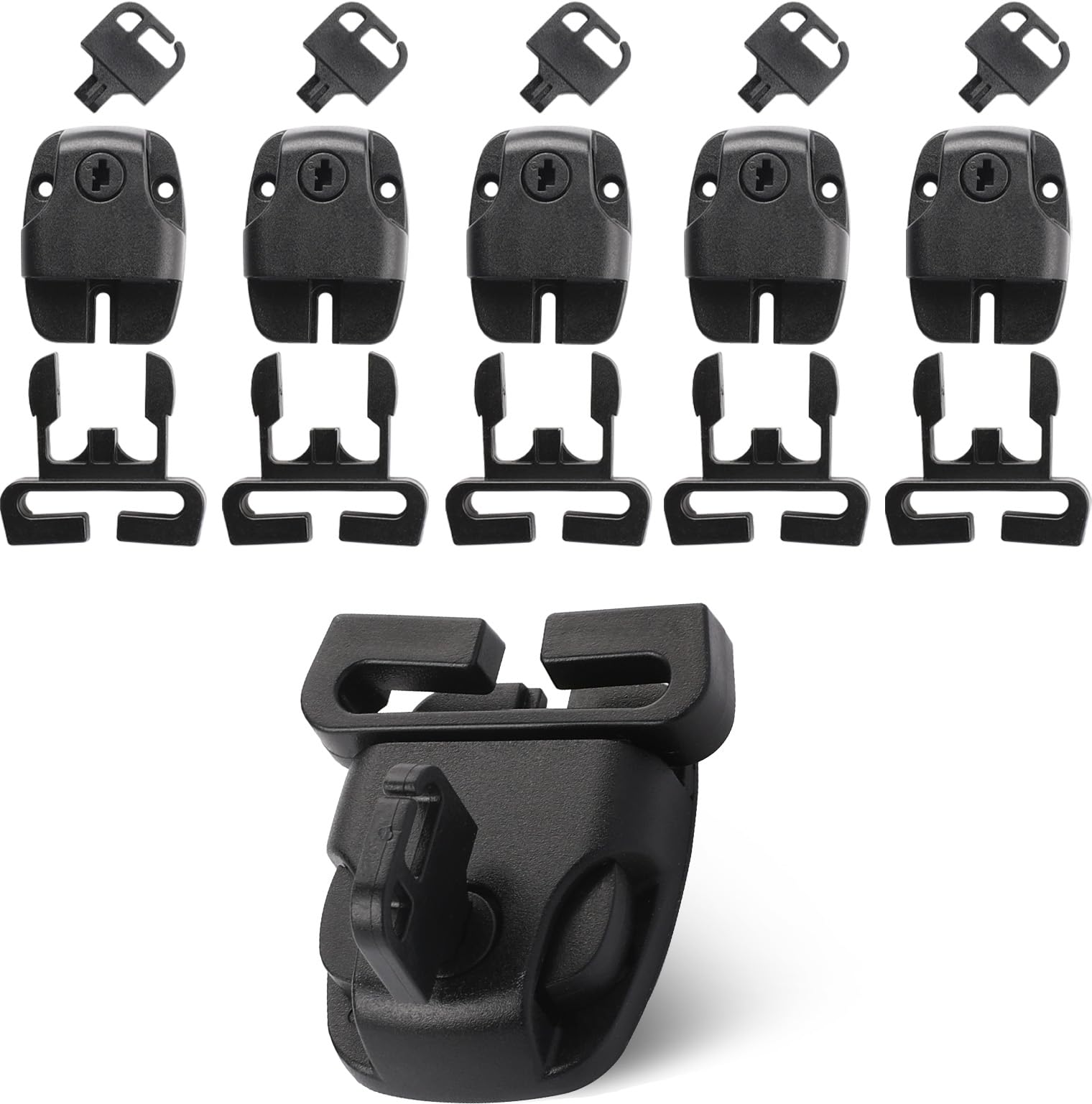 KALIONE 6 Sets Spa Hot Tub Cover Clips Replace Latches Kit Hot Tub Cover Latches Clip Lock Replacement for Spa Cover Straps with Keys and Slide Buckle, Hardware Accessories