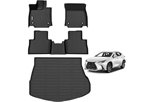 AIPOIL® Floor Mats & Cargo Liner Set for 2022-2024 2025 Lexus NX/NX250/NX350/NX350 F Sport/NX350h/NX450h+/NX450h+ All Weather Protection TPE Anti-Slip Car Full Set Custom Car Mats Accessories - Black