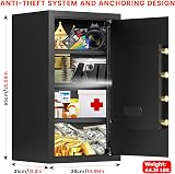 Mejasg 85L Extra Large Fireproof Safe, LCD Keypad & Removable Shelves view 2