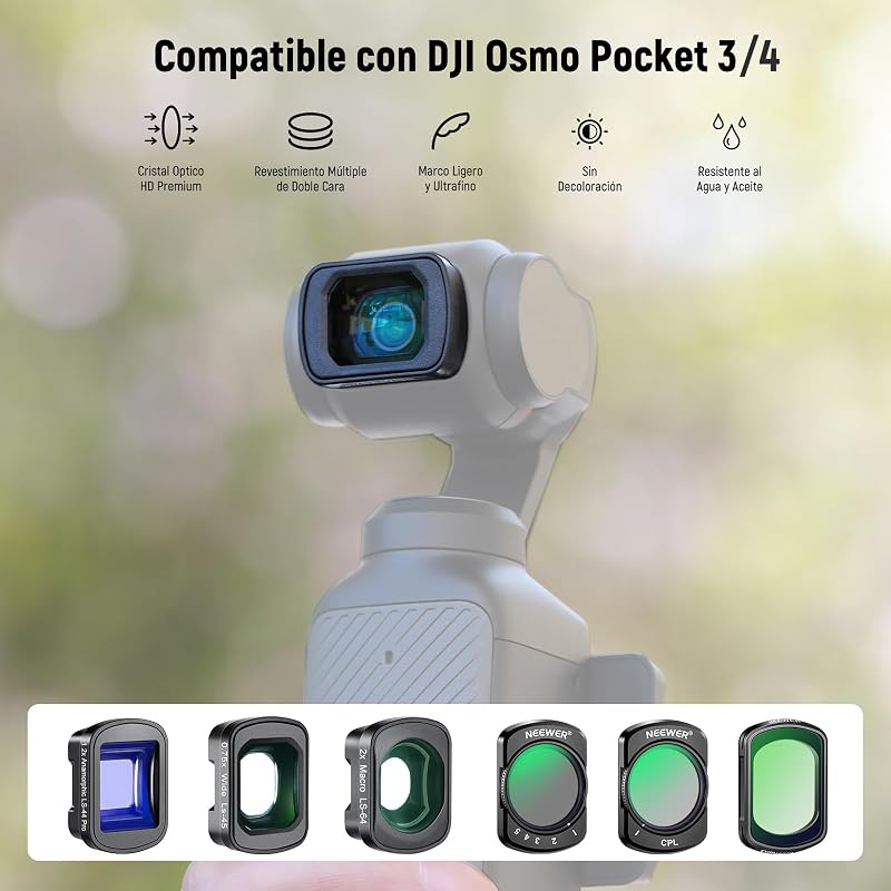 Kit de Filtro e Lentes Compatíveis com DJI Pocket 4/3 / Xtra Muse