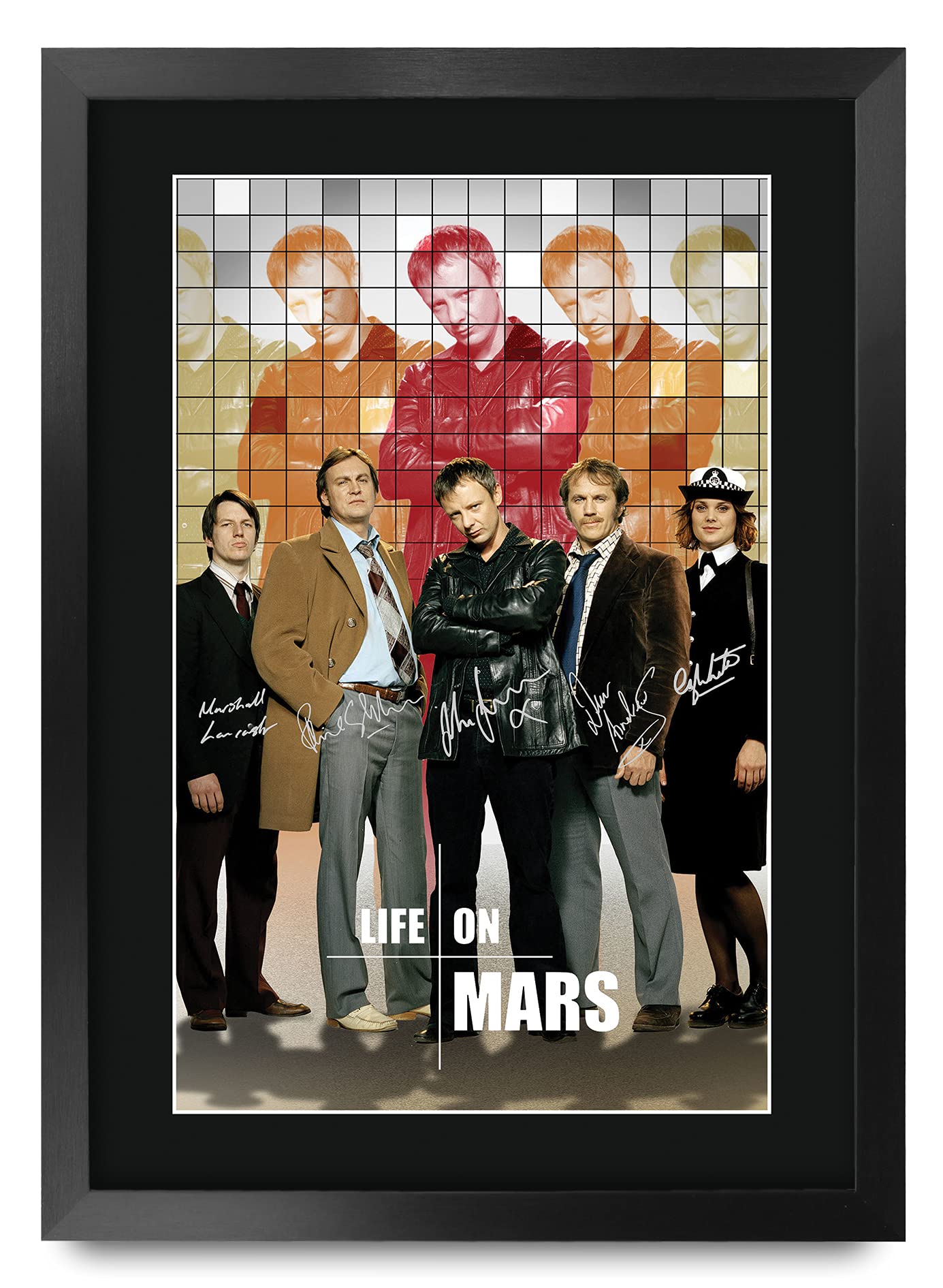 HWC Trading FR A3 Life on Mars Gifts Printed Signed Autograph Poster for TV Memorabilia Fans - A3 Framed