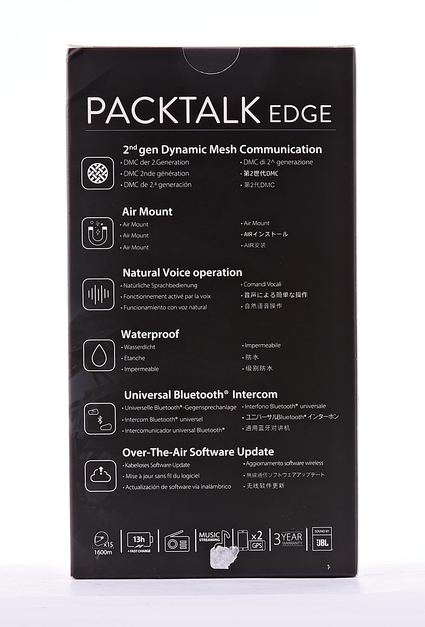 Cardo PACKTALK Edge Motorcycle Bluetooth Communication System Headset Intercom - Dual Pack
