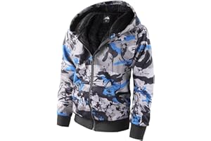 OHSNMAKSL Boys Fleece Jacket Kids Winter coat Girls Sherpa Lined Zip Up Hoodie Warm Sweatshirt School Hooded Outerwear