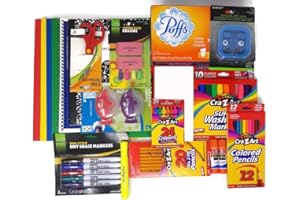 GRAND BAY MARKET Back to School Supplies Bundle for Pre-K, Kindergarten, 1st, 2nd, 3rd Grade (12)