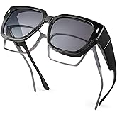 JFXQDR Men's Polarized Sunglasses, Square Rubber Frame Carbon Fiber Temple Fishing Driving Sun Glasses UV Protection RFS8205