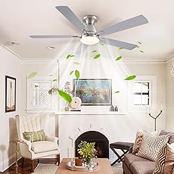 Ceiling Fans with Lights, 56" Flush Mount Ceiling