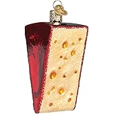 Old World Christmas Cheese Wedge Glass Blown Ornament for Christmas Tree, Handcrafted Holiday Decoration, Food Collection