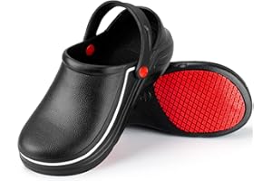 OWANVION Chef Shoes for Men Chef Clogs for Women Garden Nursing Doctors Water Resistant Restaurant Safty Work Shoes Non Slip 
