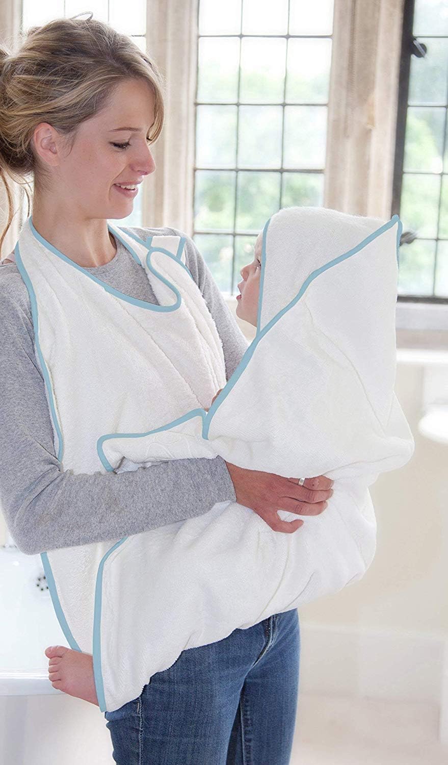 Cuddledry Hands Free Baby Bath Towel, Blue