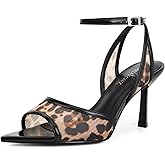 LACIKOSZ Mesh High Heels Womens Strappy Sandals Wedding Bride Dressy Shoes Pointed Toe Ankle Strap Sandals