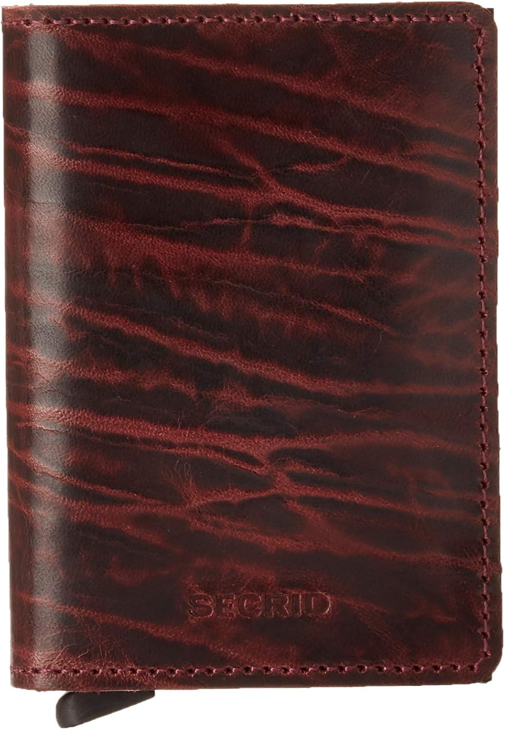 Secrid Solid Aluminium Slimline RFID Card Protector Slim Wallet in Dutch Martin - Whiskey (Bordeaux), Burgundy