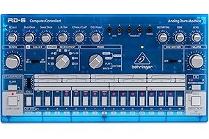 Behringer RHYTHM DESIGNER RD-6-BB Analog Drum Machine with 8 Drum Sounds, 64 Step Sequencer and Distortion Effects