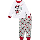 Disney Unisex Kids' 2-piece Snug-fit Cotton Holiday Matching Pajama Set, Soft & Cute for Kids