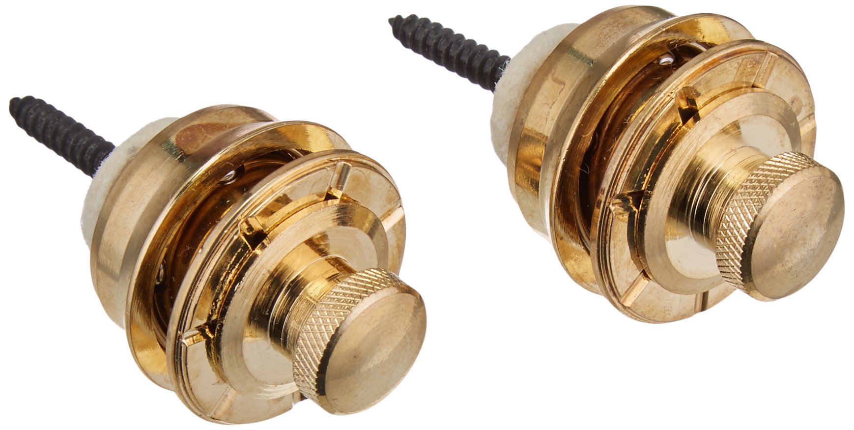 On-Stage Hennessey Solid Brass Guitar Strap Locks, Gold